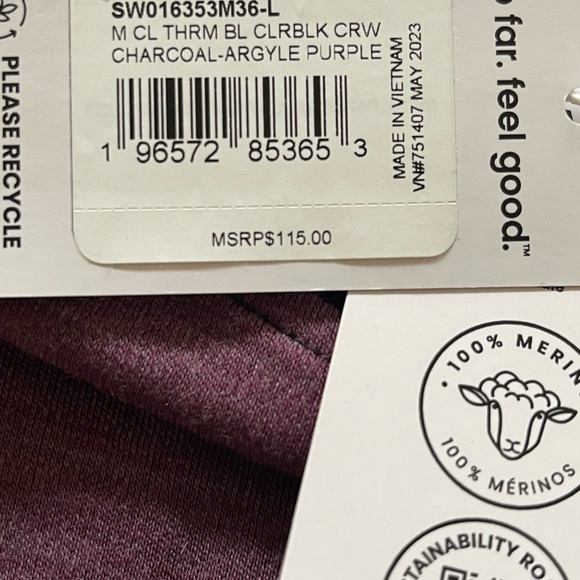 Smartwool merino wool crew neck long sleeve - Picture 9 of 9